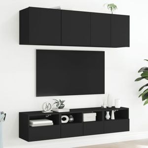 Comoda TV de perete vidaXL, 40 x 30 x 30 cm, lemn prelucrat, negru