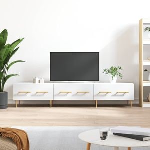 Comoda TV vidaXL, 150 x 36 x 30 cm, lemn prelucrat, alb