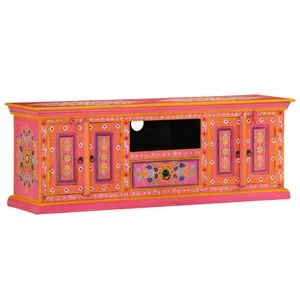 Comoda TV vidaXL, 110 x 30 x 40 cm, lemn masiv de mango, multicolor