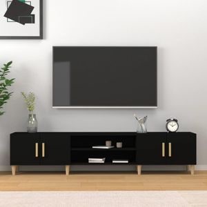Comoda TV vidaXL, 180 x 31,5 x 40 cm, lemn prelucrat, negru