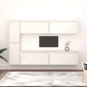 Comode TV vidaXL, 6 buc., lemn masiv de pin, alb