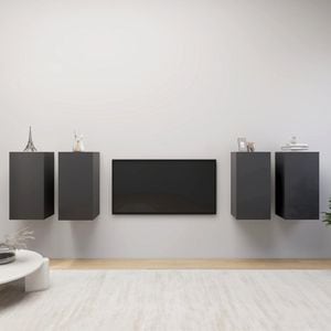 Comode TV vidaXL, 4 buc., 30,5 x 30 x 60 cm, lemn prelucrat, gri