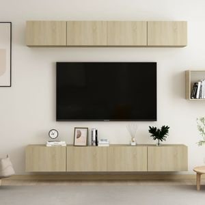 Comode TV vidaXL, 4 buc., 100 x 30 x 30 cm lemn prelucrat, stejar sonoma