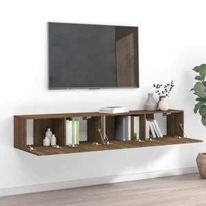 Set Comode TV vidaXL, 2 piese, lemn prelucrat, stejar maro