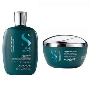Set Alfaparf Semi Di Lino Reconstruction cu 250 ml Sampon + 200 ml Masca