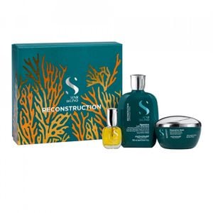 Set Alfaparf Semi Di Lino Reconstruction cu 250 ml Sampon + 200 ml Masca + 15 ml Ulei pentru stralucire