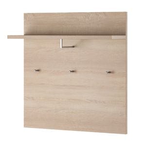 Cuier de perete DacEnergy, PAL, muchii din ABS, 3 carlige, cu raft, 80 x 23.6 x 80 cm, stejar sonoma