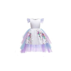 Rochie Unicorn cu trena detasabila, IdeallStore, 3-5 ani