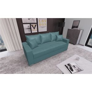 Canapea extensibila Claudia Mica Fresh 10, 3 locuri, 227 x 99 x 73 cm, verde azur