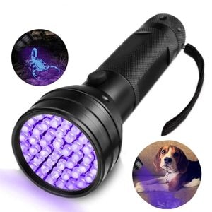 Lanterna UV cu 51 LED-uri, ProCart,  rezistenta la apa, 380-395 nm, baterii AA, negru