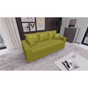 Canapea extensibila Claudia Mica Fresh 12, 3 locuri, 227 x 99 x 73 cm, verde avocado