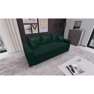 Canapea extensibila Claudia Mica Fresh 13, 3 locuri, 227 x 99 x 73 cm, verde brad
