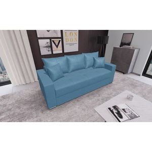 Canapea extensibila Claudia Mica Fresh 34, 3 locuri, 227 x 99 x 73 cm, albastru deschis