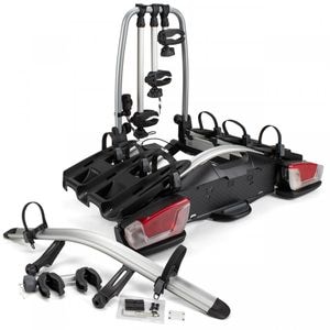Suport biciclete Thule VeloCompact 926 cu prindere pe carligul de remorcare + adaptorul Thule 9261, pentru 3 sau 4 biciclete - 13pin, Aluminiu, Negru