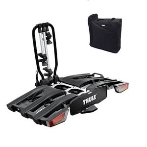 Suport biciclete Thule EasyFold XT 3 - cu prindere pe carligul de remorcare - pentru 3 biciclete + Geanta transport THULE 9344, Otel, Gri,Negru