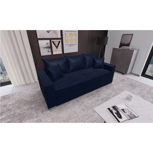 Canapea extensibila Claudia Mica Fresh 36, 3 locuri, 227 x 99 x 73 cm, albastru inchis