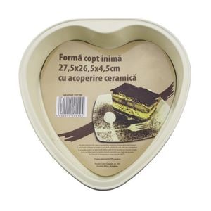 Forma inima pentru copt, Acoperire ceramica, O 27 cm