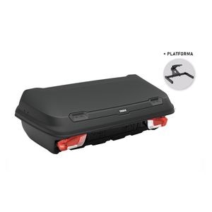 Cutie portbagaj pe carligul de remorcare + platforma Thule Arcos, 300L, 141x52x78, Negru