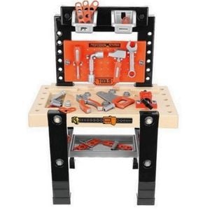 Banc de lucru Interactiv idealSTORE Mecanicul Priceput, cu 65 de accesorii, 27 x 50 x 68 cm, 3 ani+