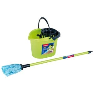 Set cu mop si galeata Color line verde Vileda pentru copii Theo Klein 2 ani+