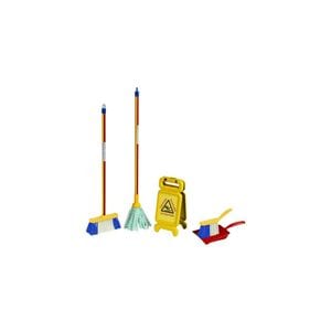 Set de curatenie cu mop si indicator "Pericol alunecare" Pure Fresh pentru copii Theo Klein