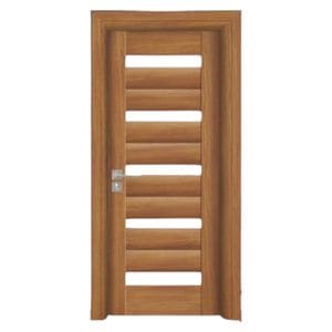 Usa interior din MDF Novo Doors ND02 LUX PREMIUM, Cadru din lemn masiv, Kit complet, Toc reglabil de 30 cm inclus, Plinta pe Ambele Parti, 80x200 cm, Maro