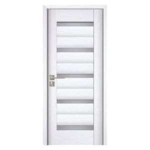 Usa interior din MDF Novo Doors ND02 LUX PREMIUM, Cadru din lemn masiv, Kit complet, Toc reglabil de 10 cm inclus, Plinta pe Ambele Parti, 80x200 cm, Alb