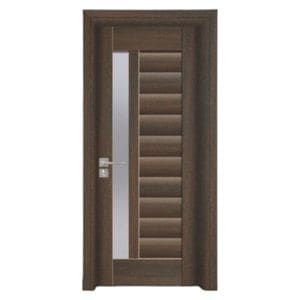 Usa interior din MDF Novo Doors ND03 LUX PREMIUM, Cadru din lemn masiv, Kit complet, Toc reglabil de 30 cm inclus, Plinta pe Ambele Parti, 80x200 cm, Wenge