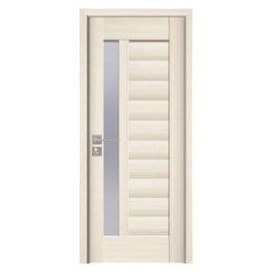 Usa interior din MDF Novo Doors ND03 LUX PREMIUM, Cadru din lemn masiv, Kit complet, Toc reglabil de 30 cm inclus, Plinta pe Ambele Parti, 60x200 cm, Crem