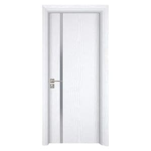 Usa interior din MDF Novo Doors ND04 LUX PREMIUM, Cadru din lemn masiv, Kit complet, Toc reglabil de 30 cm inclus, Plinta pe Ambele Parti, 70x200 cm, Alb