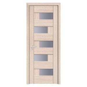 Usa interior din MDF Novo Doors ND05 LUX PREMIUM, Cadru din lemn masiv, Kit complet, Toc reglabil de 30 cm inclus, Plinta pe Ambele Parti, 60x200 cm, Crem