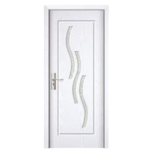 Usa interior din MDF Novo Doors ND14, Cadru din lemn masiv, Geam Sablat, Kit complet, Toc fix 10 cm inclus, Manere si balamale incluse, 80x200 cm, Alb