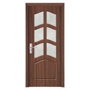 Usa interior din MDF Novo Doors ND109, Cadru din lemn masiv, Geam Sablat, Kit complet, Toc fix 10 cm inclus, Manere si balamale incluse, 80x200 cm, Maro inchis