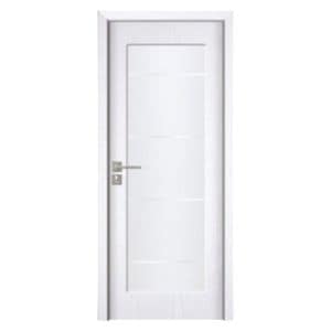 Usa interior din MDF Novo Doors ND110-1, Cadru din lemn masiv, Kit complet, Toc reglabil de 30 cm inclus, Plinta pe Ambele Parti, 70x200 cm, Alb