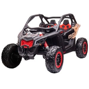 Masinuta UTV electric Premier Can-Am Maverick Speed RS, 2 locuri, 24V, roti cauciuc EVA, scaun piele ecologica, 2 motoare 240W, negru