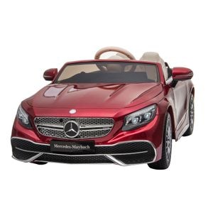 Masinuta electrica Premier Mercedes-Maybach S650 Cabriolet, 12V, roti cauciuc EVA, scaun piele ecologica, visiniu