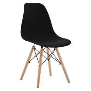 Set 4 scaune pentru living si bucatarie HouseXL Designer Chair, Pentru casa si gradina, Design ergonomic, Picioare din Lemn Masiv, Max 100 kg, Negru