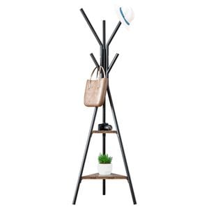 CuierDacEnergy,realizat din metal, 2 rafturi din lemn,6 brate pentru agatat, capacitate de incarcare20 kg, 50 x 50 x 181 cm,negru sistejar smoke