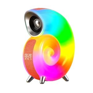 Lampa de veghe si Ceas desteptator Smart RGB, cu 8 Sunete Naturale, Cantece de Leagan, Bluetooth, Portabil, 16 Milioane de Culori, 256 Jocuri Lumini si Culoare, Joc Culori in Ritmul Muzicii, Model Melc, APP control, Incarcare USB