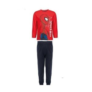 Pijama copii cu maneca lunga Spiderman Marvel, 100% bumbac, rosu/negru, 92 cm 