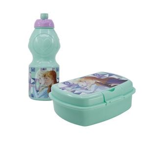 Set cutie sandwich si sticla pentru lichide, 400 ml, fara BPA, multicolor, Ice Magic, Frozen