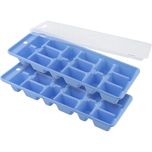 Forme de gheata Fackelmann 49353, 2 buc, Cu capac, 25x10 cm, Plastic, Albastru