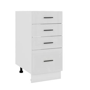 Corp inferior bucatarie Sani Glamur, PAL, 40 x 48 x 82 cm, alb lucios