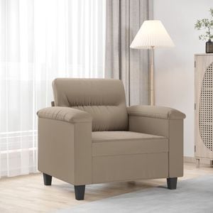 Fotoliu canapea vidaXL, gri taupe, 77 x 77 x 65 cm, textil microfibra