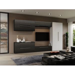Set Mobila Living Storm C35, 320x33.4x185 cm, Ferera cu Alb