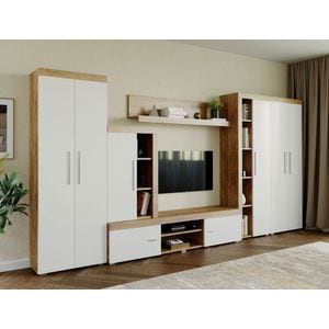 Set Mobila Sufragerie Milan C4 Duo, 375.2x35.2x182 cm, Stejar Auriu