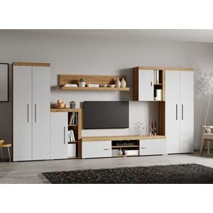 Set Mobila Sufragerie Milan C2 Duo, 375.2x35.2x182 cm, Stejar Auriu