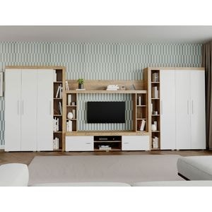 Set Mobila Sufragerie Milan C3 Duo, 435.2x35.2x182 cm, Stejar Auriu