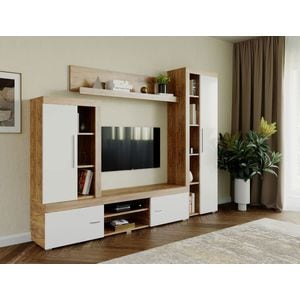 Set Mobila Sufragerie Milan C4, 240x35.2x182 cm, Stejar Auriu