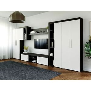 Set Mobila sufragerie Milan C1 Duo, 394.2x35.2x182 cm, Alb-Maro